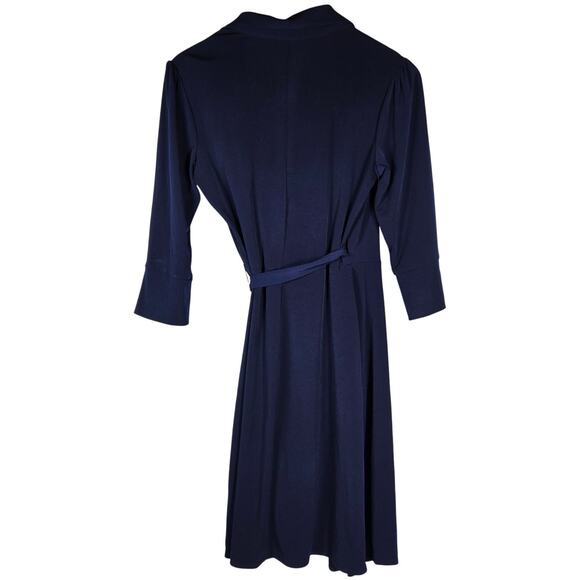 Laundry By‎ Design Navy Collared Wrap 3/4 Sleeve Dress S - Picture 2 of 8